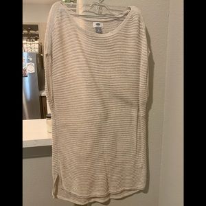 Old Navy Cream/Tan sweater dress with short sleeve